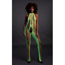 Ouch! Glow Combinaison Filet et Dos nu Vert Fluo